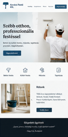 Weboldal referencia 2: kisvállalkozói honlap